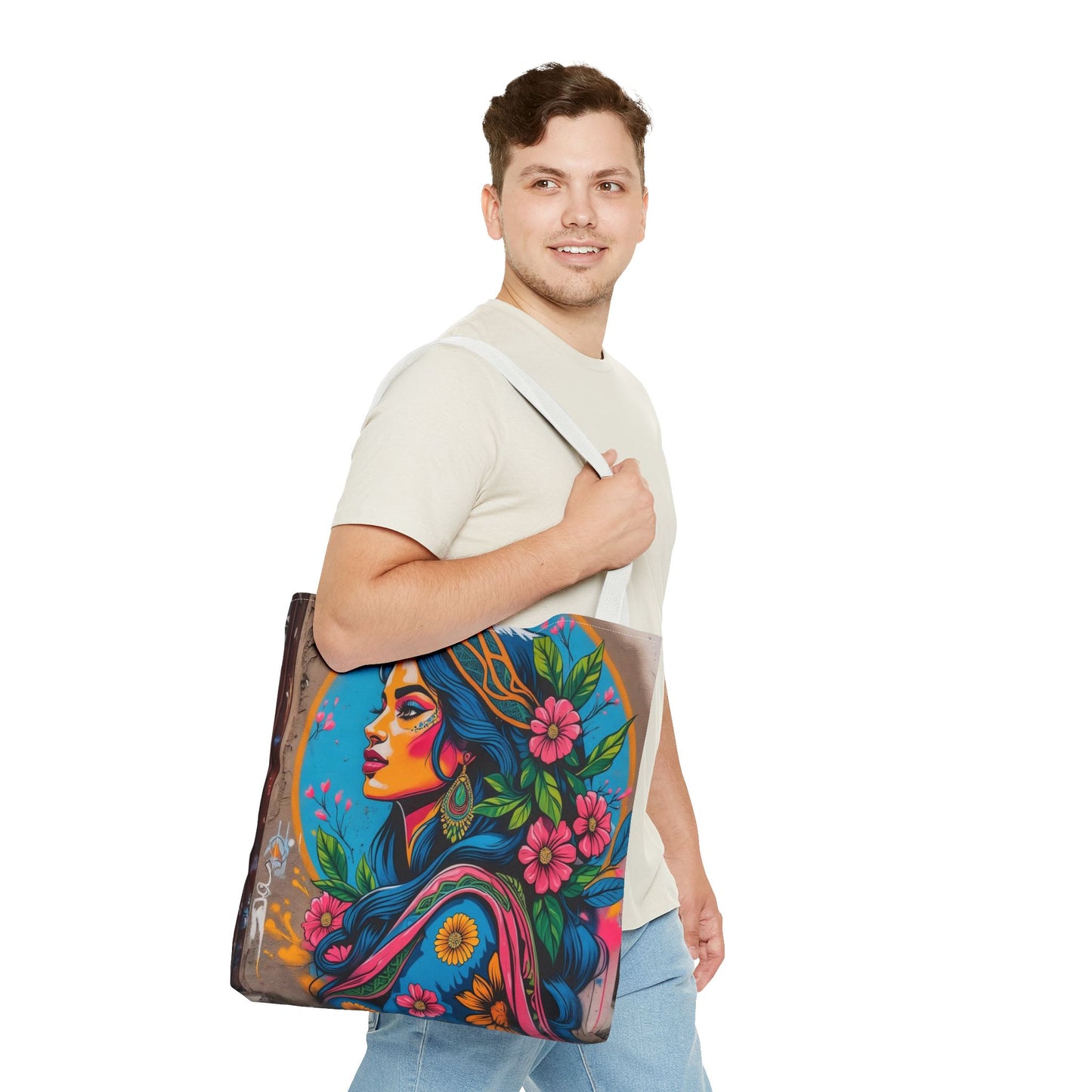 Artistic Surge - Eco-Friendly Canvas Tote Bag - FLOWERING WOMAN