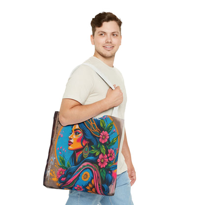 Artistic Surge - Eco-Friendly Canvas Tote Bag - FLOWERING WOMAN