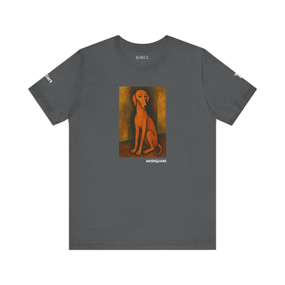 DOGART Unisex Jersey DOG T-Shirt - MODIGLIANI - Iconic Painting Reimagined with Dogs