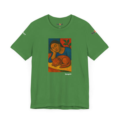 CATART Unisex Jersey Cat T-Shirt - GAUGUIN - Iconic Painting Reimagined with Cats