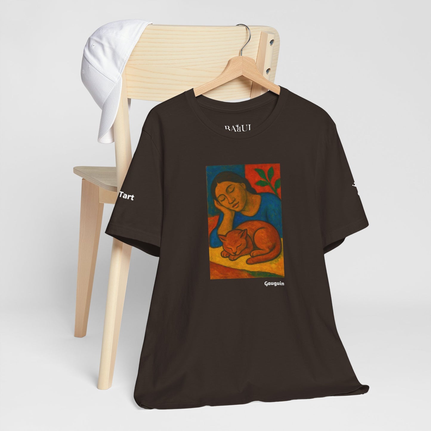 CATART Unisex Jersey Cat T-Shirt - GAUGUIN - Iconic Painting Reimagined with Cats