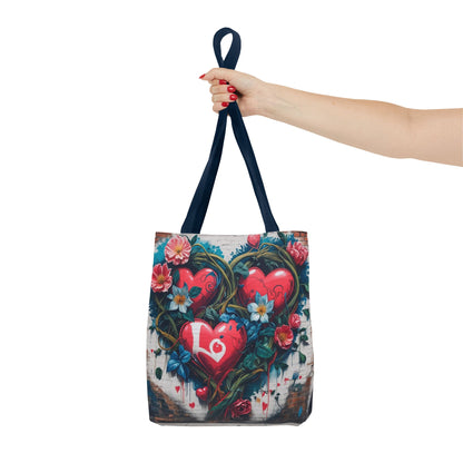 Artistic Surge - Eco-Friendly Canvas Tote Bag - HEARTS OF LOVE