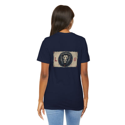 Leo - Gothic Zodiac T-Shirt. Blue graphic on the back.  Zodiac in the Shadows