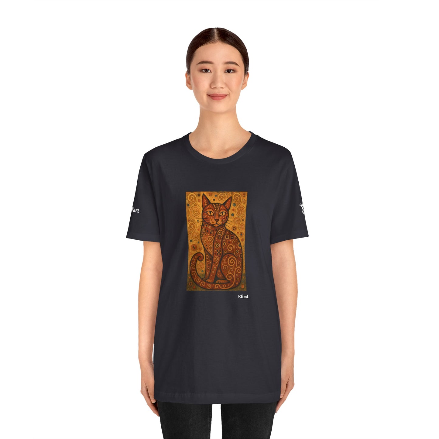 CATART Unisex Jersey Cat T-Shirt - KLIMT - Iconic Painting Reimagined with Cats