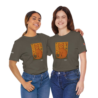 CATART Unisex Jersey Cat T-Shirt - KLIMT - Iconic Painting Reimagined with Cats