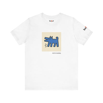 DOGART Unisex Jersey Dog T-Shirt - KEITH HARING - Iconic Painting Reimagined with Dogs