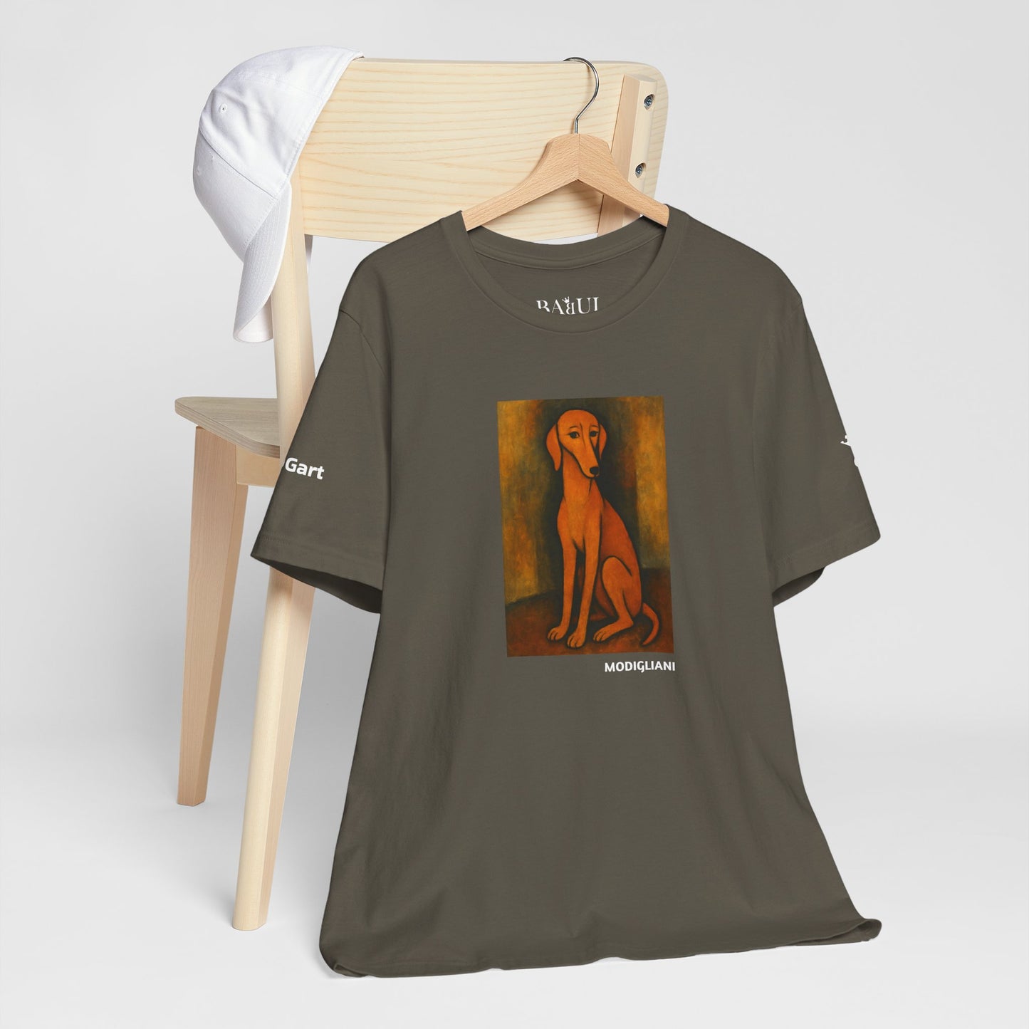 DOGART Unisex Jersey DOG T-Shirt - MODIGLIANI - Iconic Painting Reimagined with Dogs