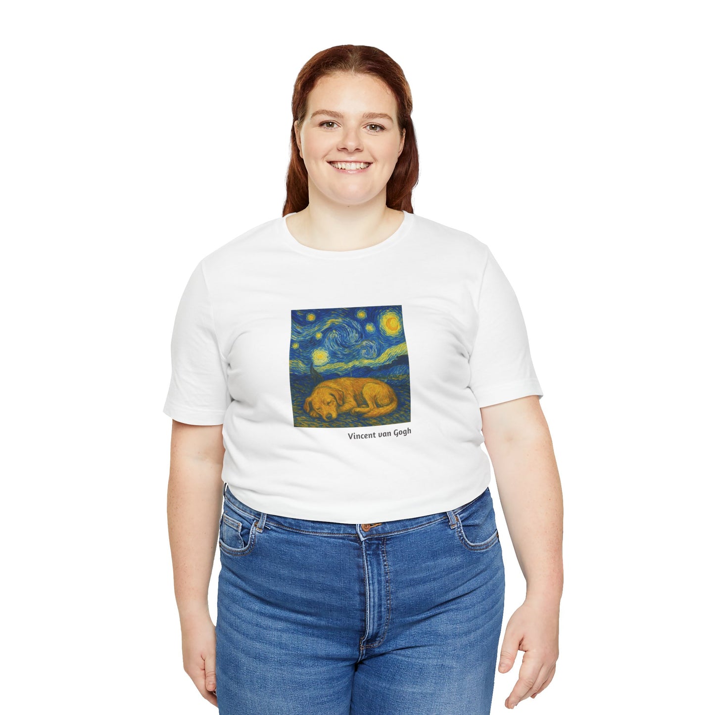 DOGART Unisex Jersey Dog T-Shirt - VAN GOGH - Iconic Painting Reimagined with Dogs