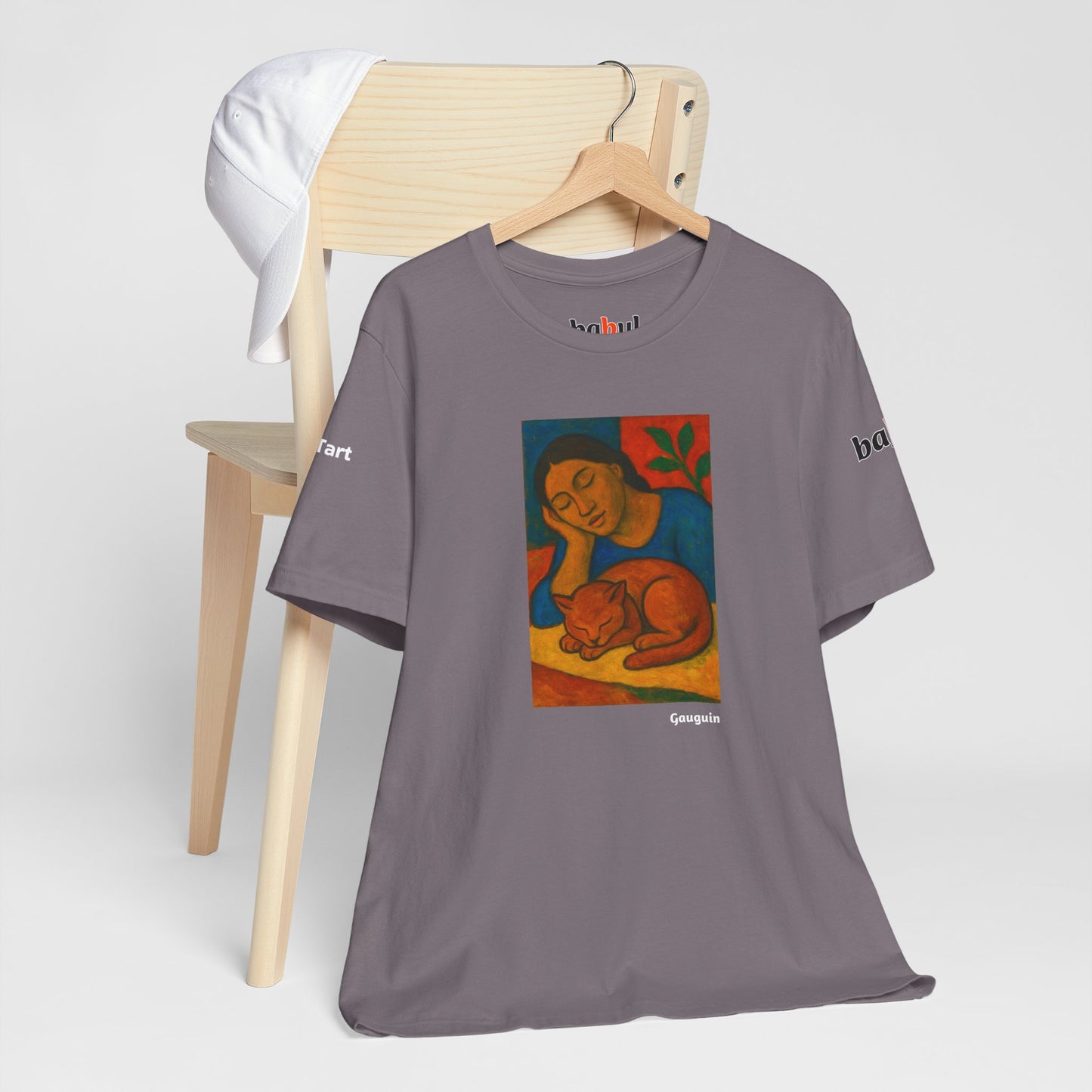 CATART Unisex Jersey Cat T-Shirt - GAUGUIN - Iconic Painting Reimagined with Cats