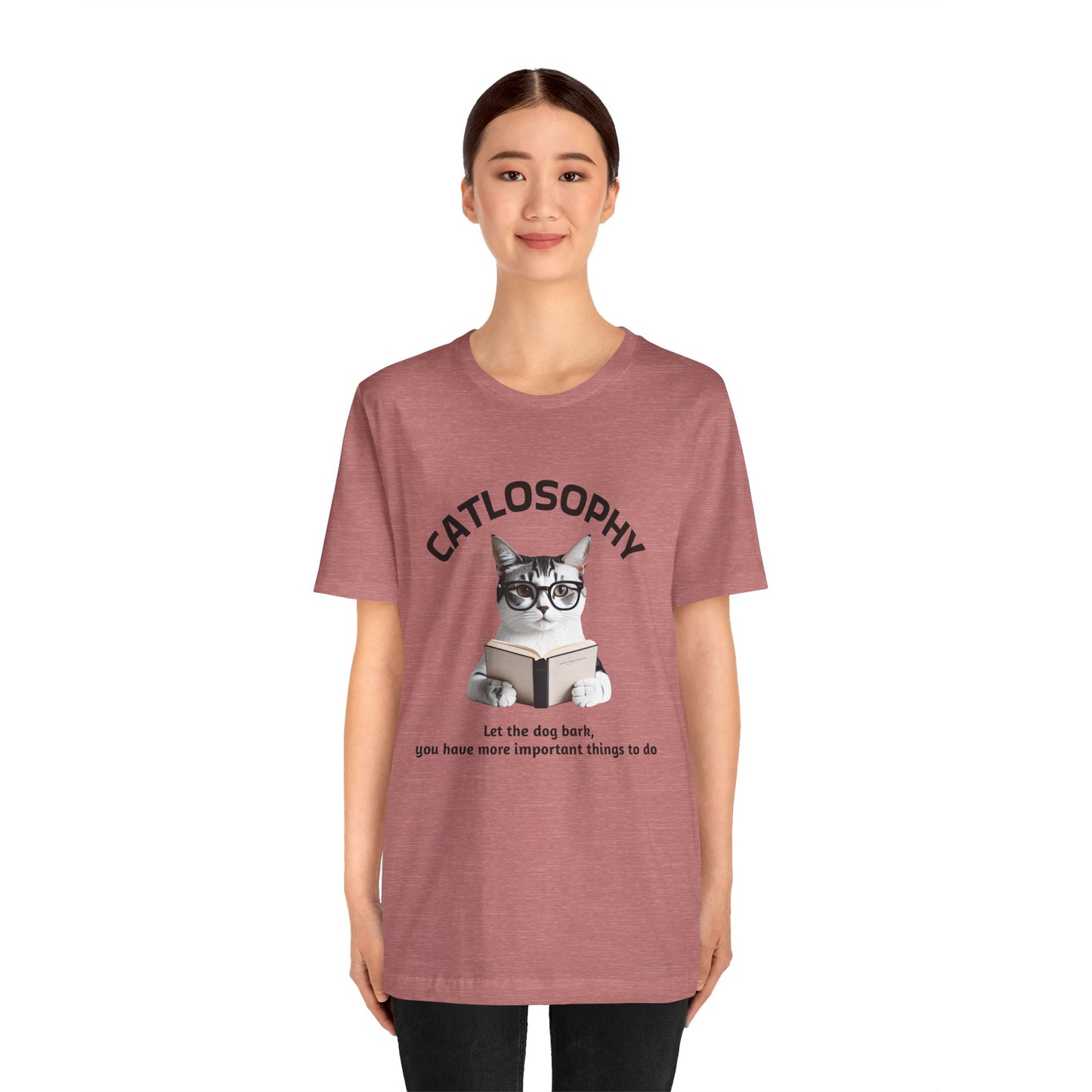 Catlosophy Unisex Jersey Short Sleeve Tee –  "Let the dog bark" Design