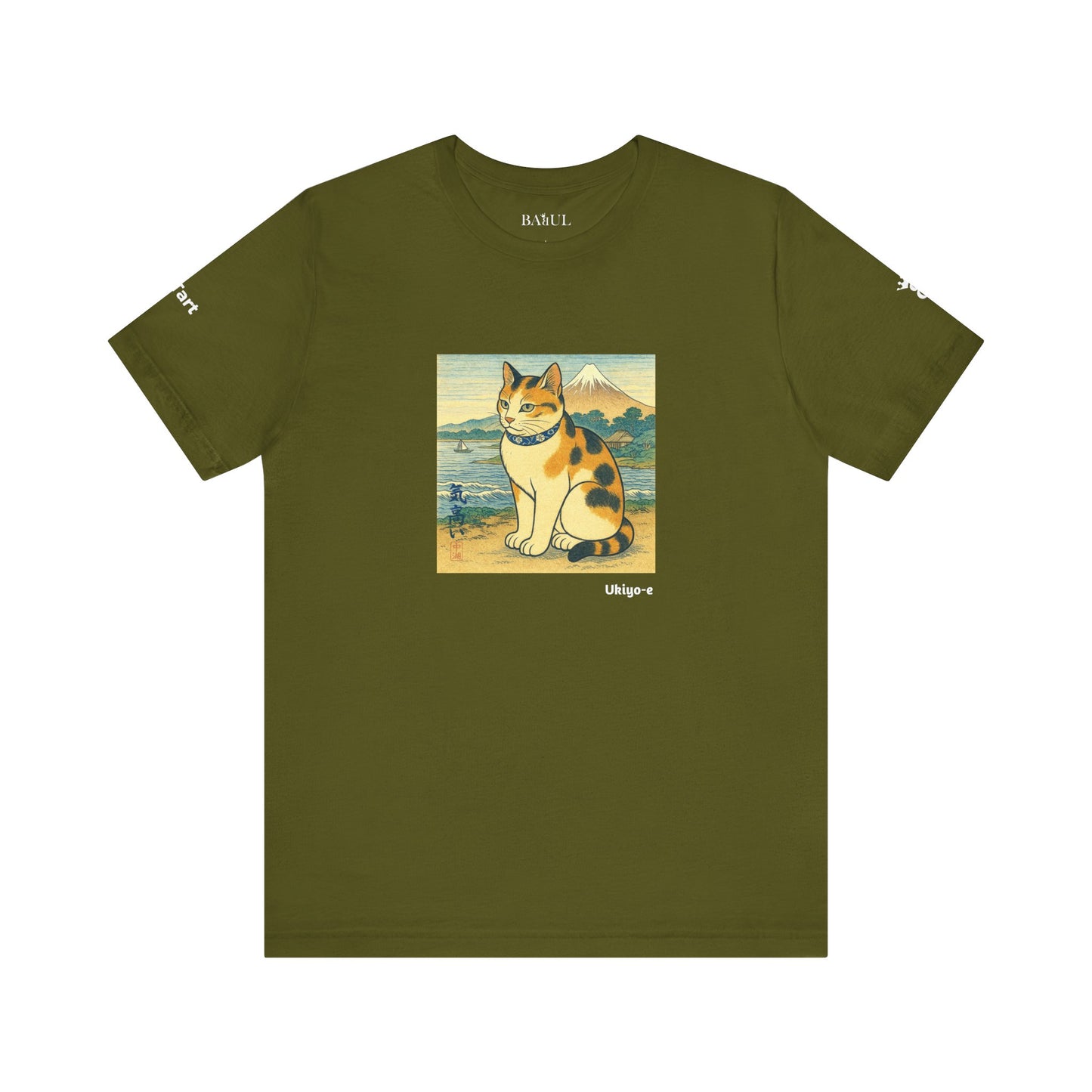 CATART Unisex Jersey Cat T-Shirt - UKIYO-E Japanese art Style - Iconic Painting Reimagined with Cats