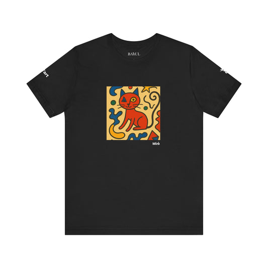 CATART Unisex Jersey Cat T-Shirt - MIRO - Iconic Painting Reimagined with Cats