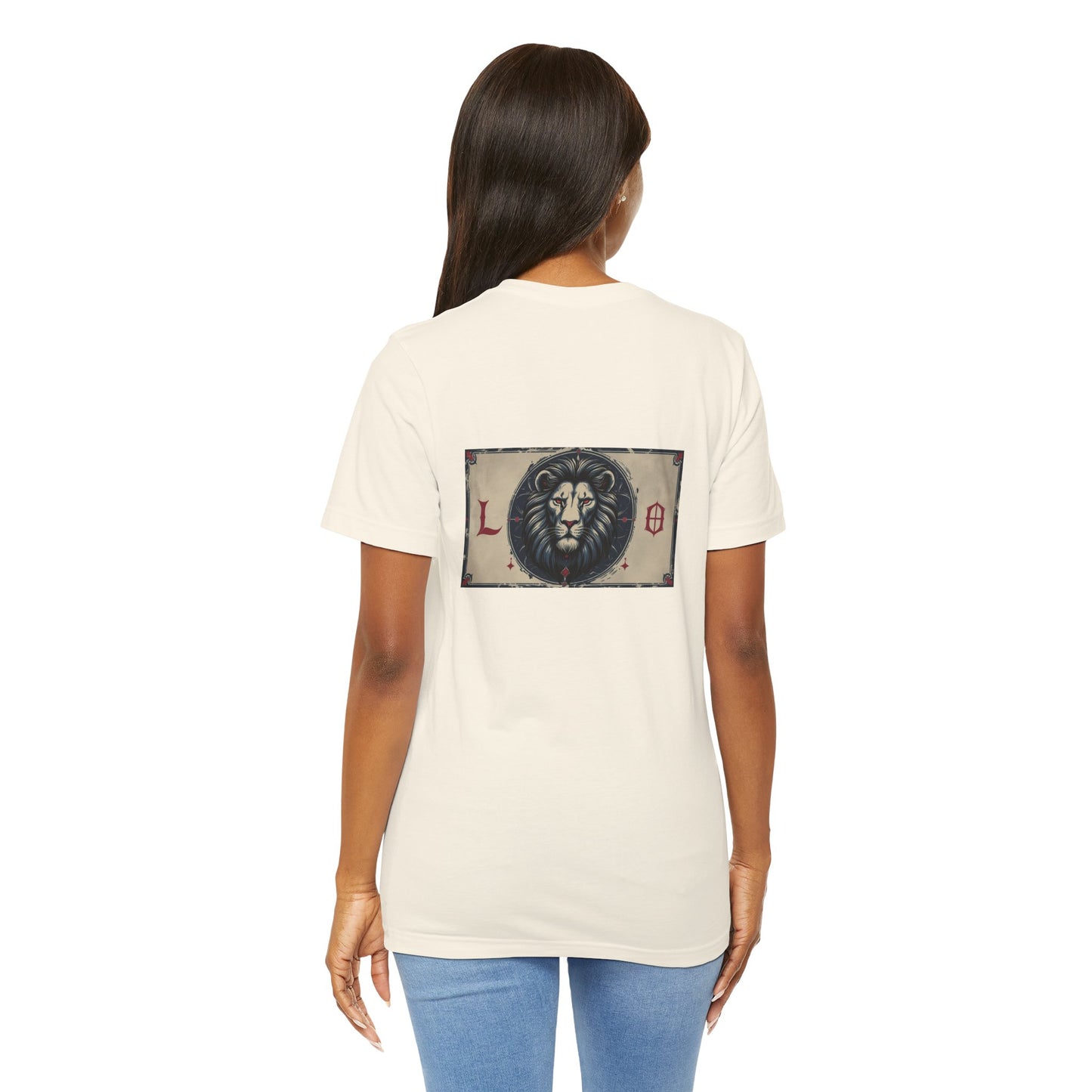 Leo - Gothic Zodiac T-Shirt. Blue graphic on the back.  Zodiac in the Shadows