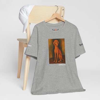 DOGART Unisex Jersey DOG T-Shirt - MODIGLIANI - Iconic Painting Reimagined with Dogs