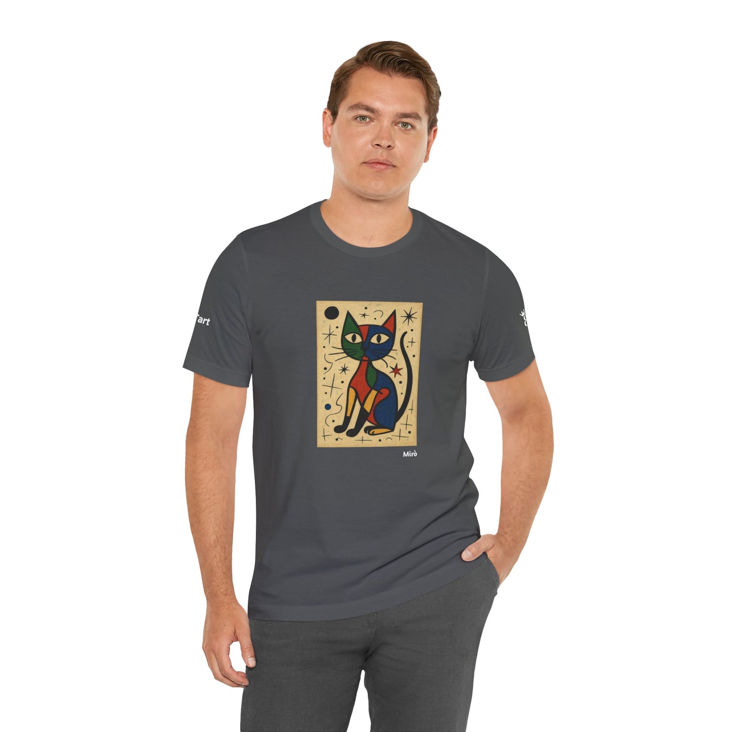 CATART Unisex Jersey Cat T-Shirt - MIRO - Iconic Painting Reimagined with Cats