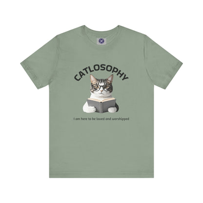 Catlosophy Unisex Jersey Short Sleeve Tee – "I am here to be loved" Design - BABUL T-Shirts