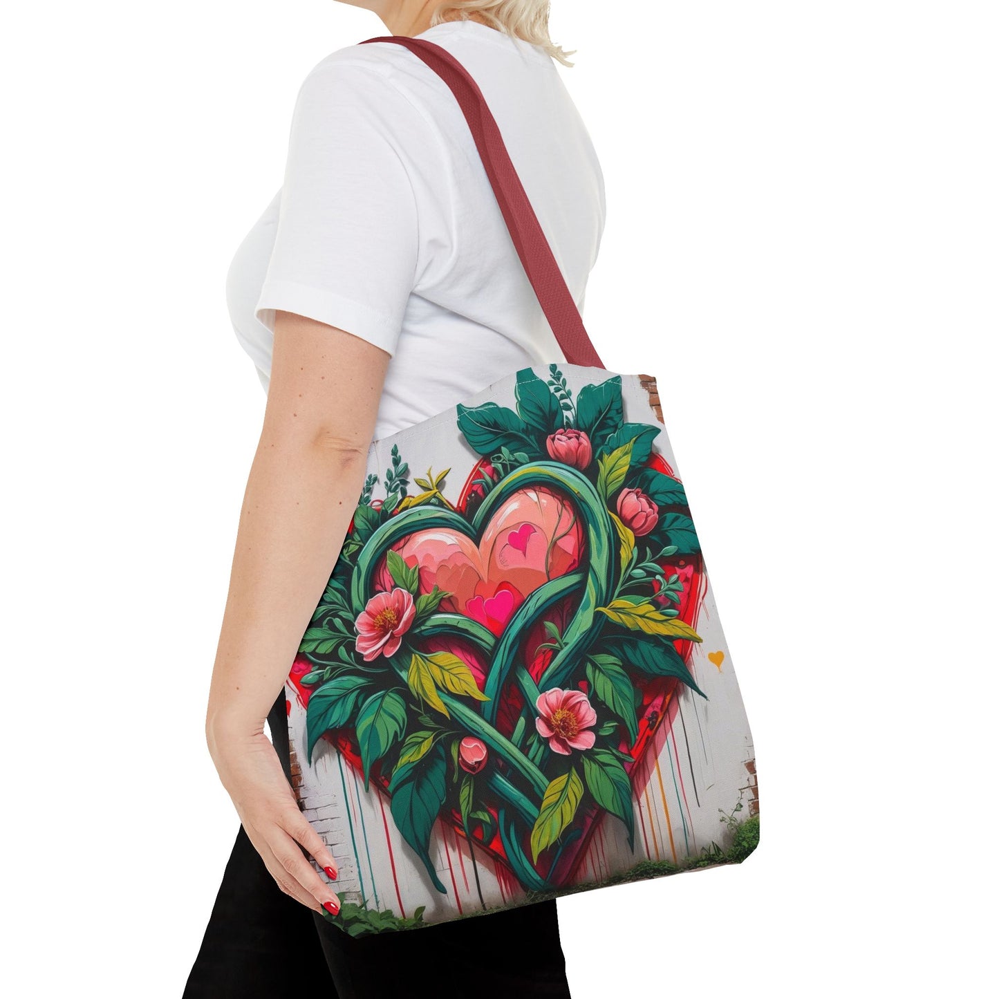 Artistic Surge - Eco-Friendly Canvas Tote Bag - HEARTS OF LOVE