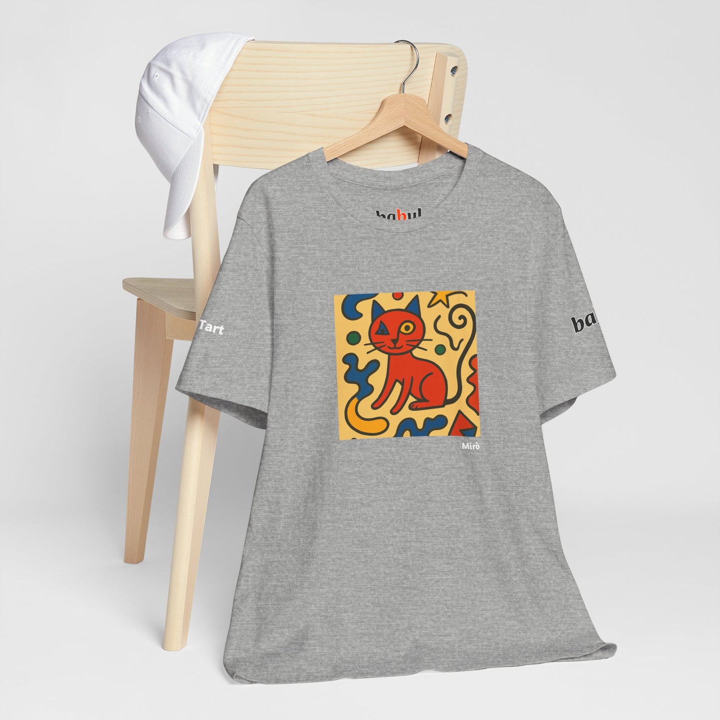 CATART Unisex Jersey Cat T-Shirt - MIRO - Iconic Painting Reimagined with Cats