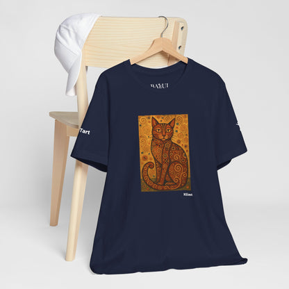 CATART Unisex Jersey Cat T-Shirt - KLIMT - Iconic Painting Reimagined with Cats
