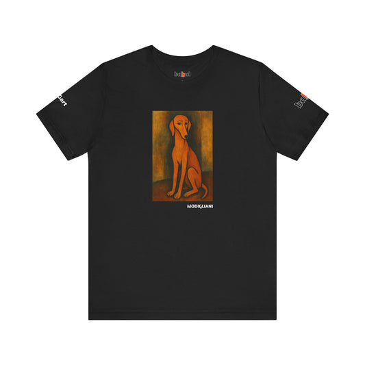 DOGART Unisex Jersey DOG T-Shirt - MODIGLIANI - Iconic Painting Reimagined with Dogs