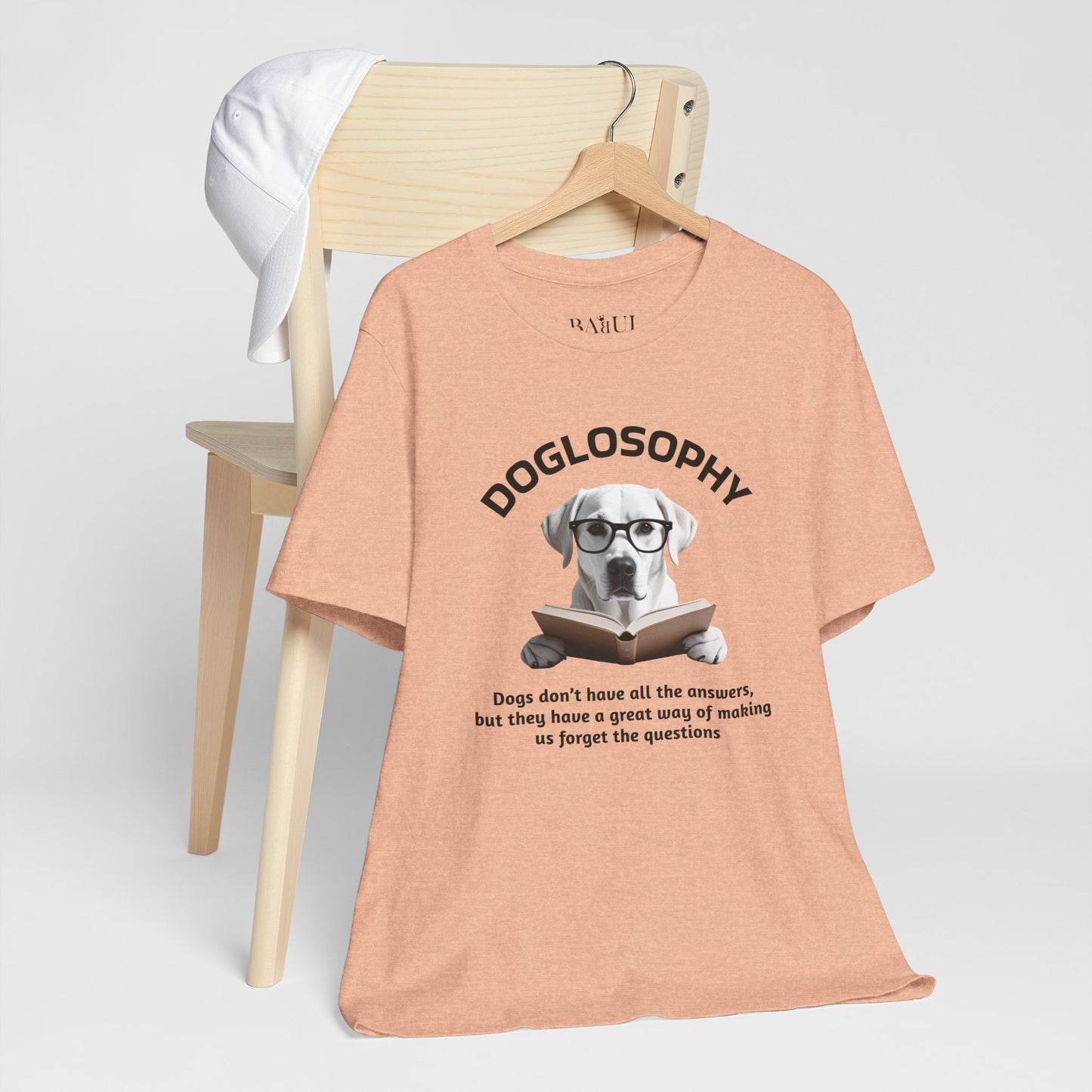 Doglosophy Unisex Jersey Short Sleeve Tee –  "Dogs don't have all the answers" Design