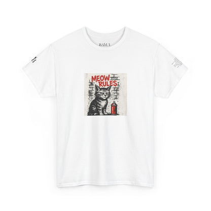 Rebel Graphic Tee - Unisex Heavy Cotton T-Shirt for the Wild at Heart. Rebel Tees, Born to Be Worn - MEOW RULES
