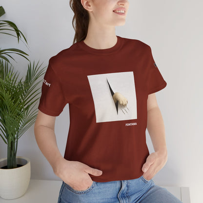 CATART Unisex Jersey Cat T-Shirt - FONTANA - Iconic Painting Reimagined with Cats