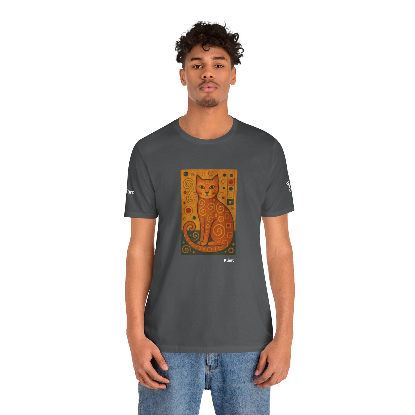 CATART Unisex Jersey Cat T-Shirt - KLIMT - Iconic Painting Reimagined with Cats