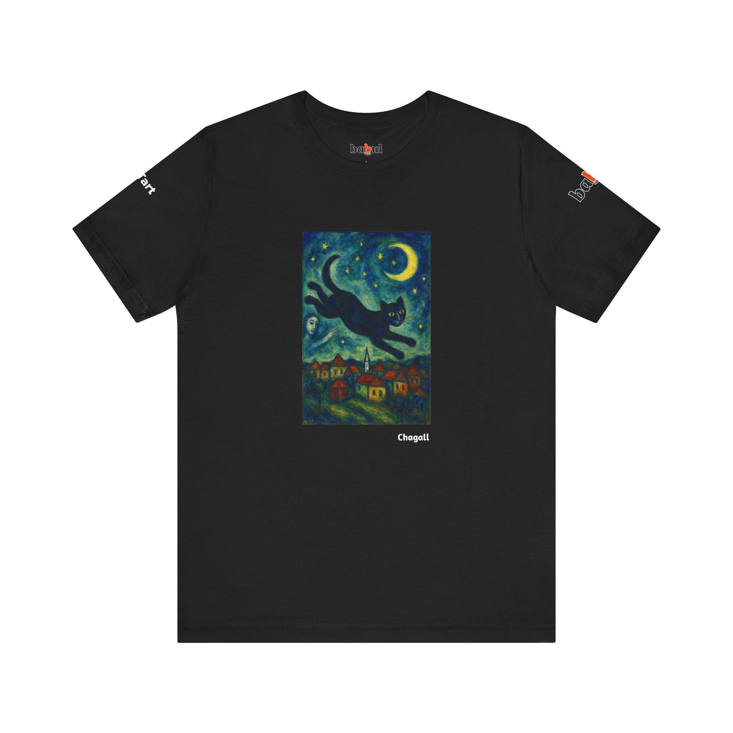 CATART Unisex Jersey Cat T-Shirt - MARC CHAGALL - Iconic Painting Reimagined with Cats