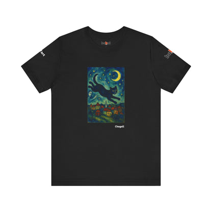 CATART Unisex Jersey Cat T-Shirt - MARC CHAGALL - Iconic Painting Reimagined with Cats
