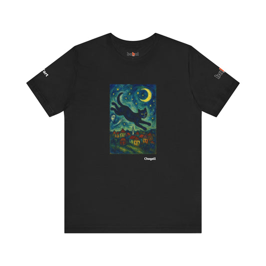 CATART Unisex Jersey Cat T-Shirt - MARC CHAGALL - Iconic Painting Reimagined with Cats