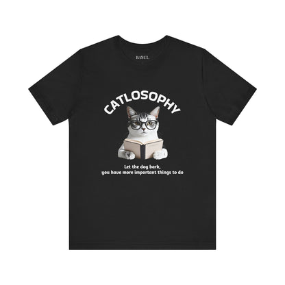Catlosophy Unisex Jersey Short Sleeve Tee –  "Let the dog bark" Design