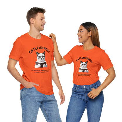 Catlosophy Unisex Jersey Short Sleeve Tee –  "The Key to Life" Design