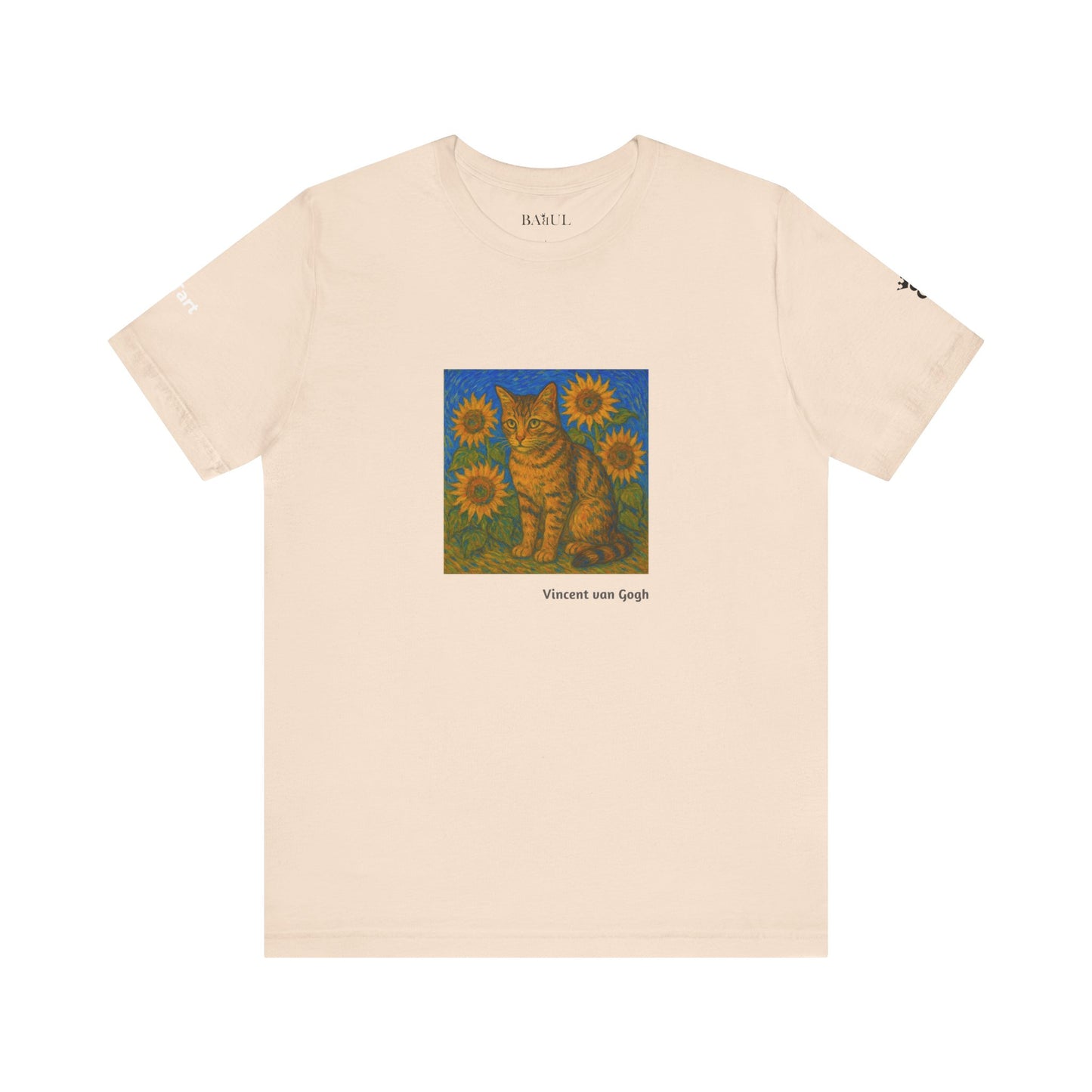 CATART Unisex Jersey Cat T-Shirt - Vincent van Gogh - Iconic Painting Reimagined with Cats