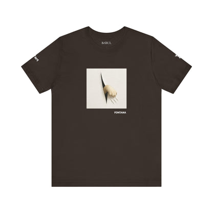 CATART Unisex Jersey Cat T-Shirt - FONTANA - Iconic Painting Reimagined with Cats