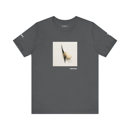 CATART Unisex Jersey Cat T-Shirt - FONTANA - Iconic Painting Reimagined with Cats