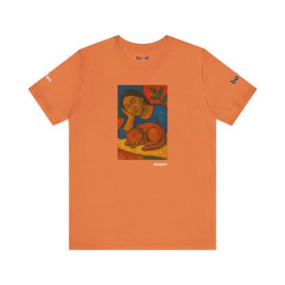 CATART Unisex Jersey Cat T-Shirt - GAUGUIN - Iconic Painting Reimagined with Cats