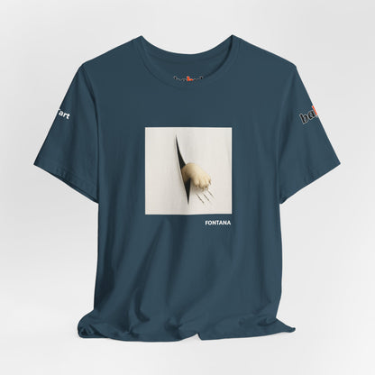 CATART Unisex Jersey Cat T-Shirt - FONTANA - Iconic Painting Reimagined with Cats