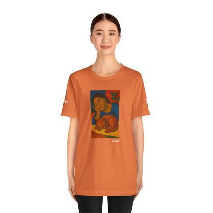 CATART Unisex Jersey Cat T-Shirt - GAUGUIN - Iconic Painting Reimagined with Cats