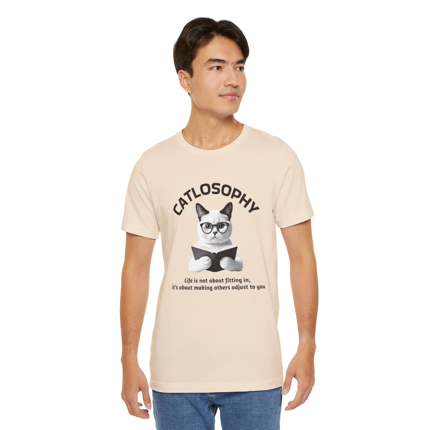 Catlosophy Unisex Jersey Short Sleeve Tee –  "Life isn't about fitting In" Design