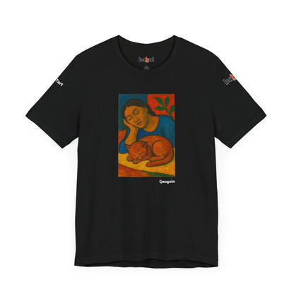 CATART Unisex Jersey Cat T-Shirt - GAUGUIN - Iconic Painting Reimagined with Cats