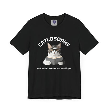 Catlosophy Unisex Jersey Short Sleeve Tee – "I am here to be loved" Design - BABUL T-Shirts