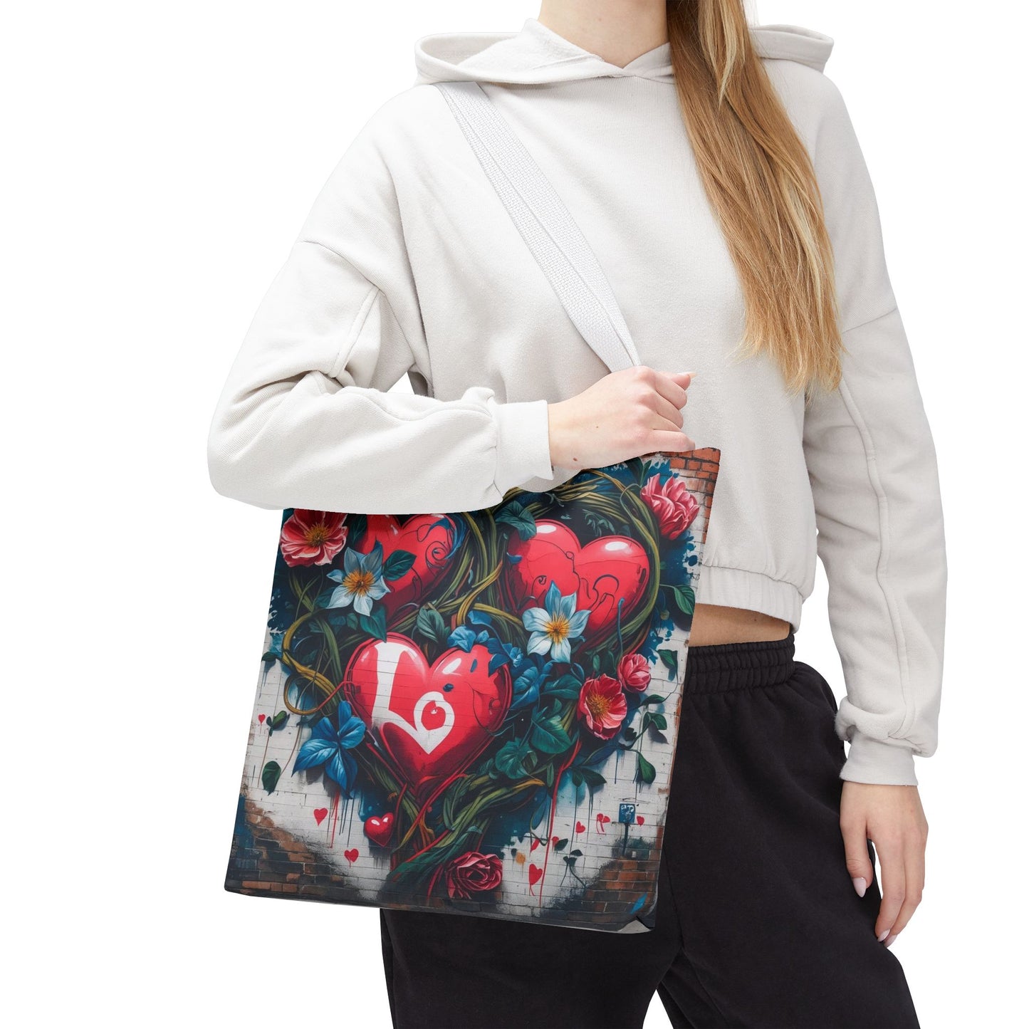 Artistic Surge - Eco-Friendly Canvas Tote Bag - HEARTS OF LOVE