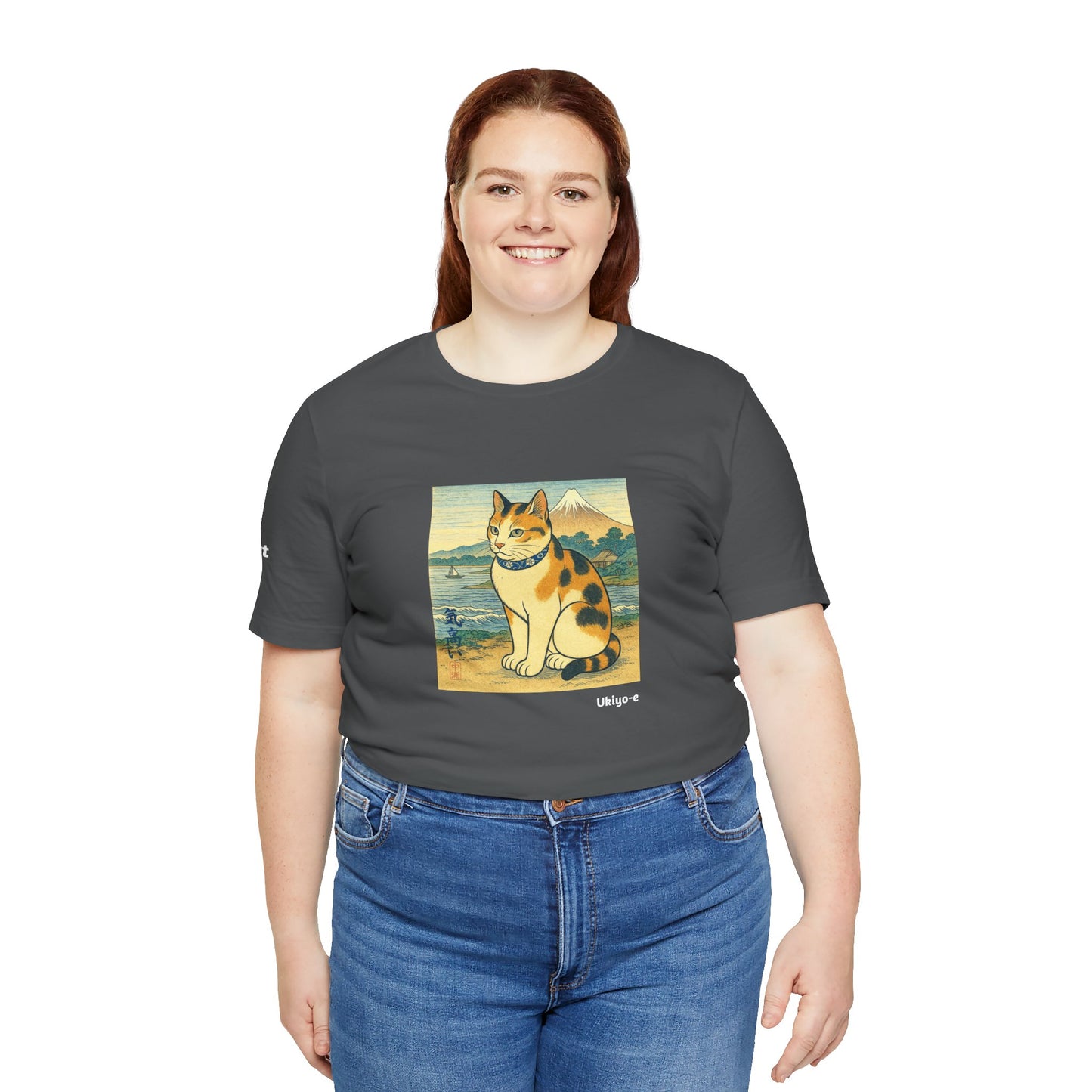 CATART Unisex Jersey Cat T-Shirt - UKIYO-E Japanese art Style - Iconic Painting Reimagined with Cats