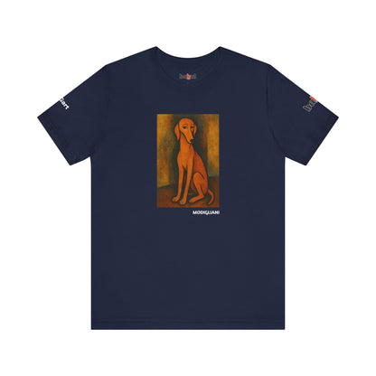 DOGART Unisex Jersey DOG T-Shirt - MODIGLIANI - Iconic Painting Reimagined with Dogs