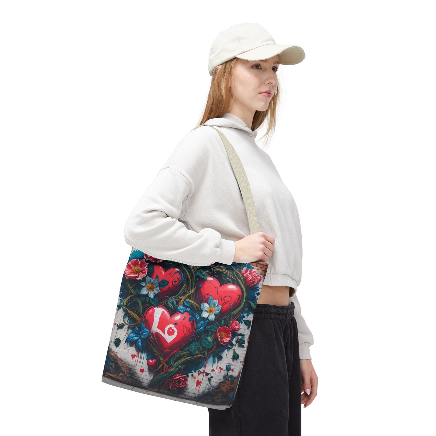Artistic Surge - Eco-Friendly Canvas Tote Bag - HEARTS OF LOVE