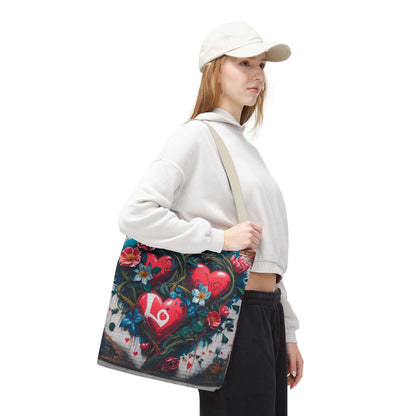 Artistic Surge - Eco-Friendly Canvas Tote Bag - HEARTS OF LOVE