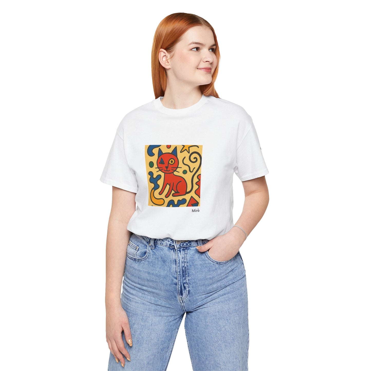 CATART Unisex Jersey Cat T-Shirt - MIRO - Iconic Painting Reimagined with Cats
