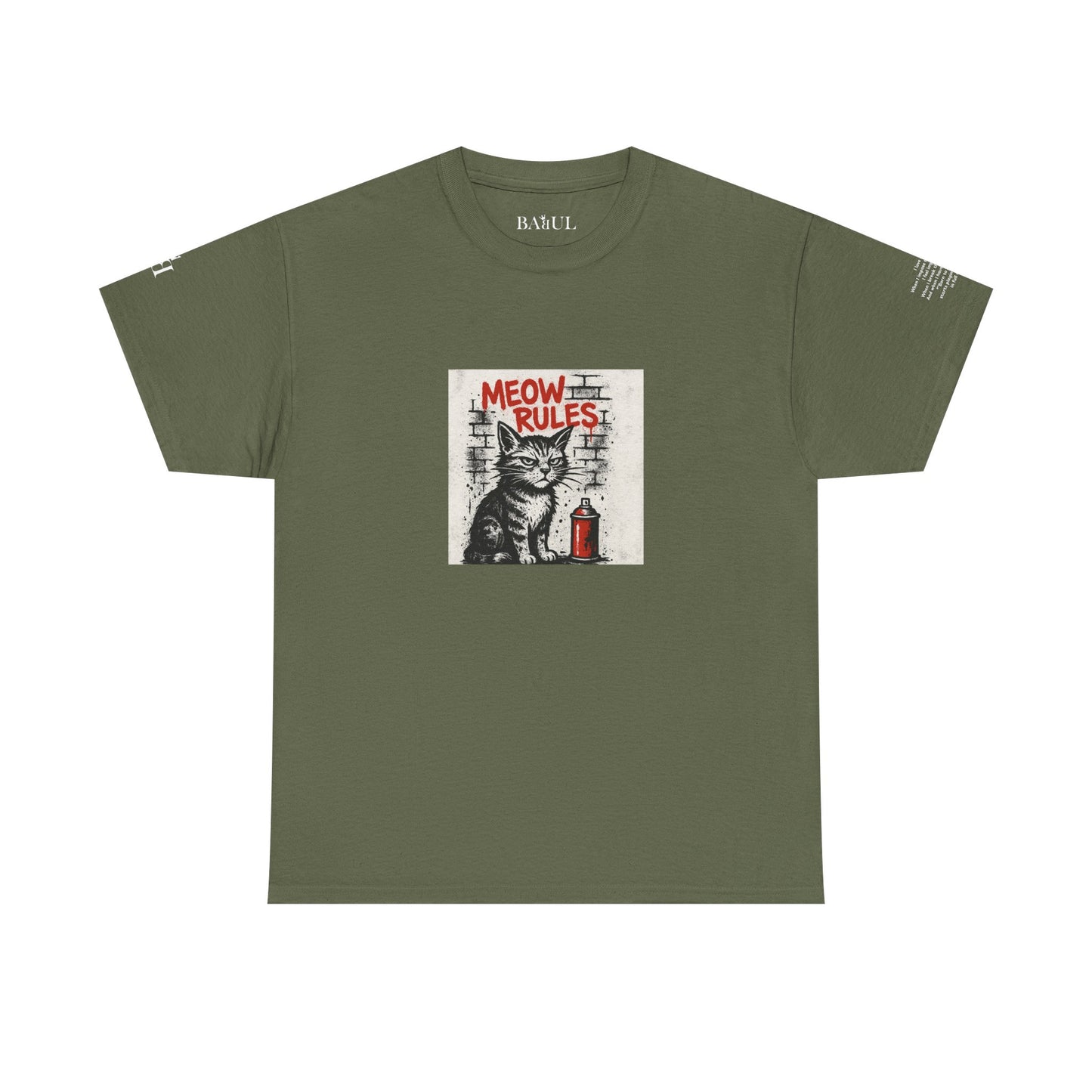 Rebel Graphic Tee - Unisex Heavy Cotton T-Shirt for the Wild at Heart. Rebel Tees, Born to Be Worn - MEOW RULES