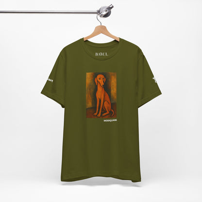DOGART Unisex Jersey DOG T-Shirt - MODIGLIANI - Iconic Painting Reimagined with Dogs